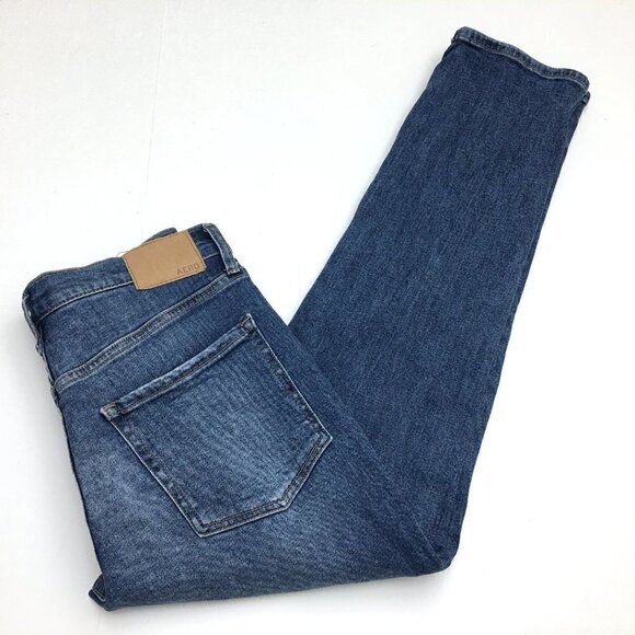 Aeropostale Women's Mom Jeans Distressed Stretch Dark Wash size 6 length 28" - Picture 10 of 11